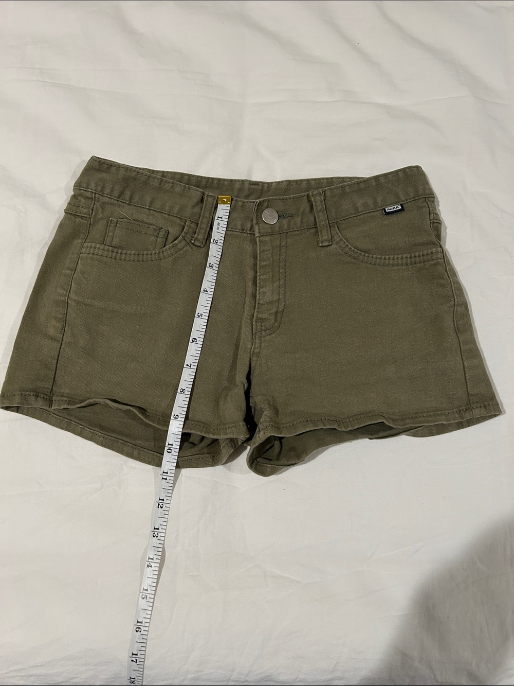 Women's Olive Green Denim Shorts